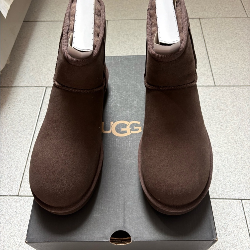 UGG Classic Mini Boot - Chocolate Brown Suede - Picture 3 of 8
